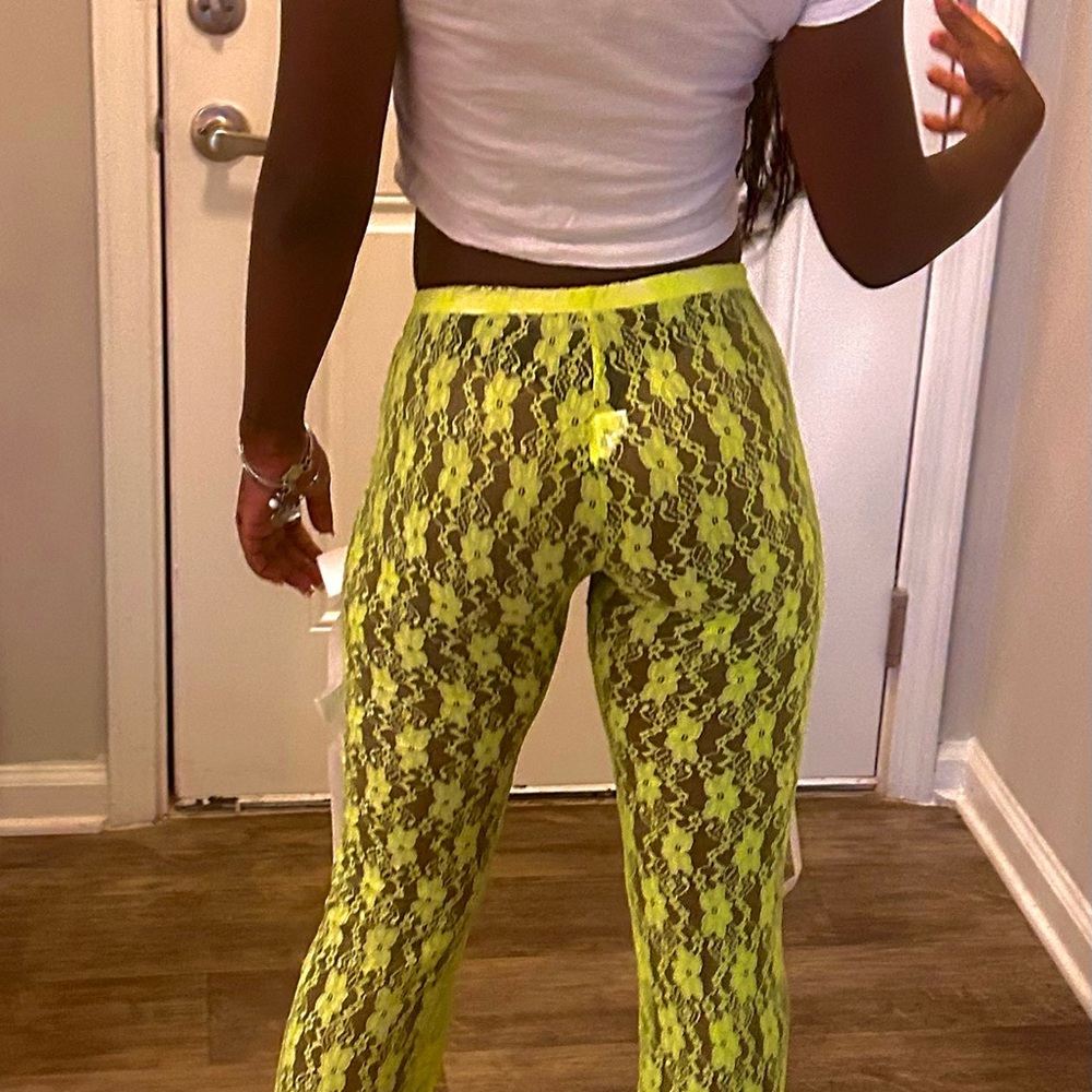 Lace Green Bow Pants